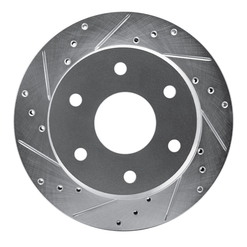 DFC 88-91 Chevrolet K1500 Front Left Drilled & Slotted Silver Brake Rotor