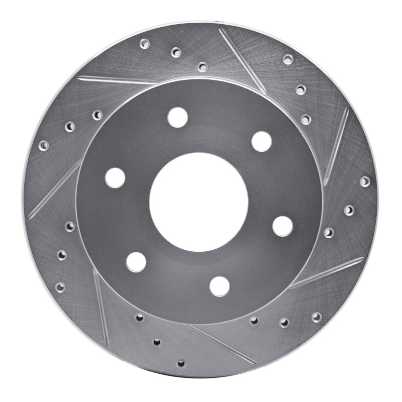 DFC 88-91 Chevrolet K1500 Front Right Drilled & Slotted Silver Brake Rotor