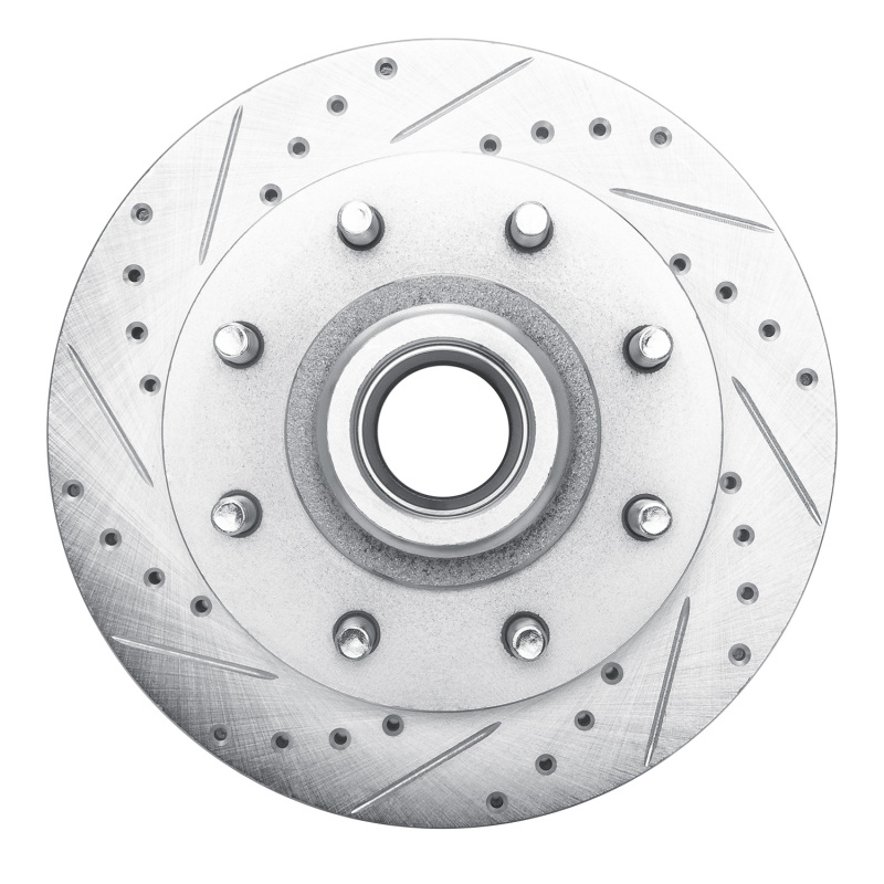 DFC 88-96 Chevrolet C2500 Front Left Drilled & Slotted Silver Brake Rotor