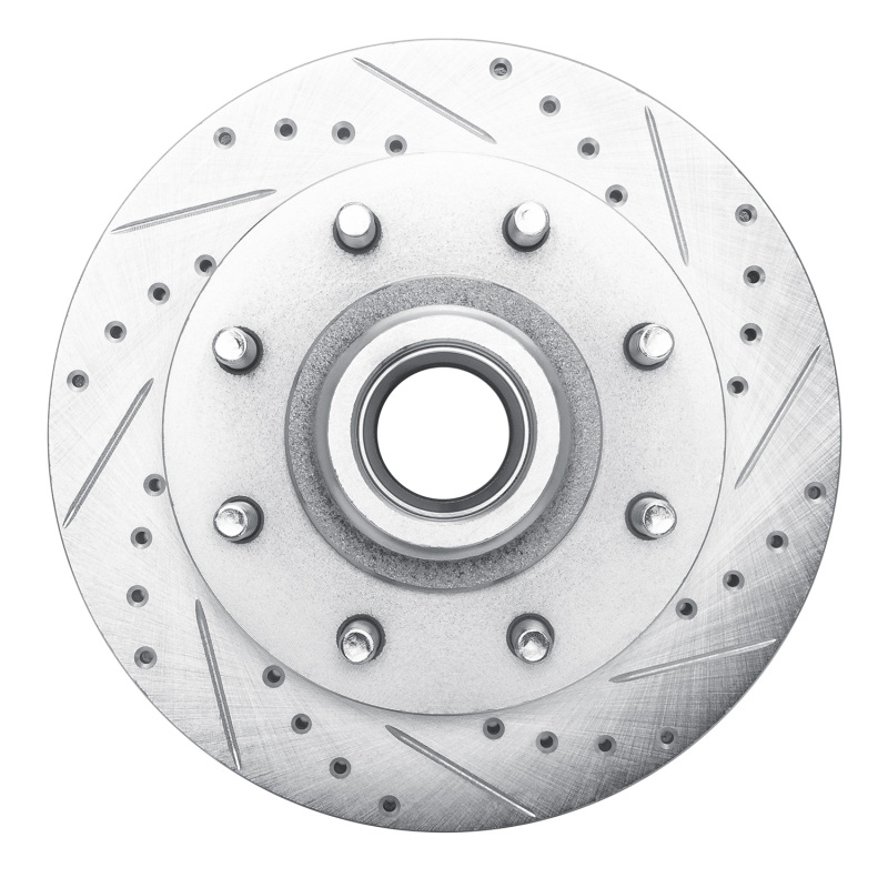 DFC 88-96 Chevrolet C3500 Front Right Drilled & Slotted Silver Brake Rotor