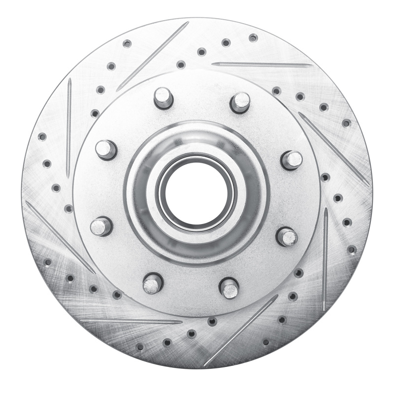 DFC 93-95 Chevrolet G30 Front Left Drilled & Slotted Silver Brake Rotor