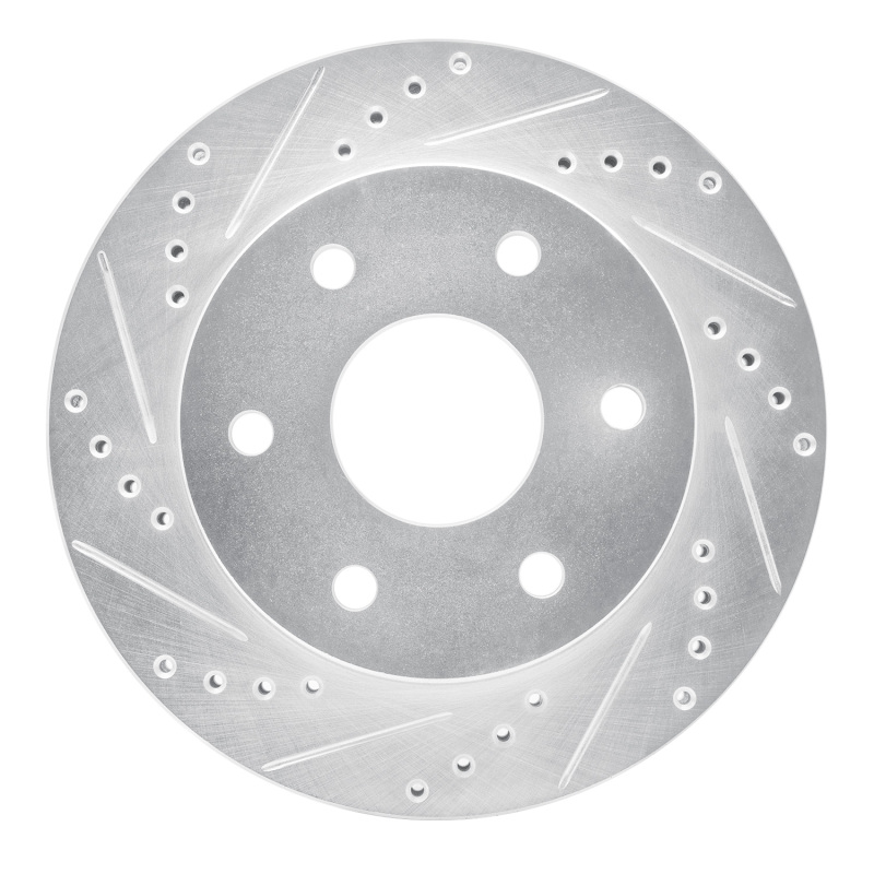 DFC 99-08 Cadillac Escalade ESV Front Left Drilled & Slotted Silver Brake Rotor