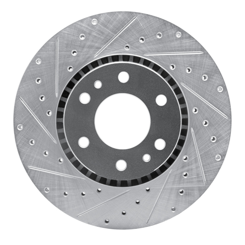 DFC 02-09 Buick Rainier Front Left Drilled & Slotted Silver Brake Rotor