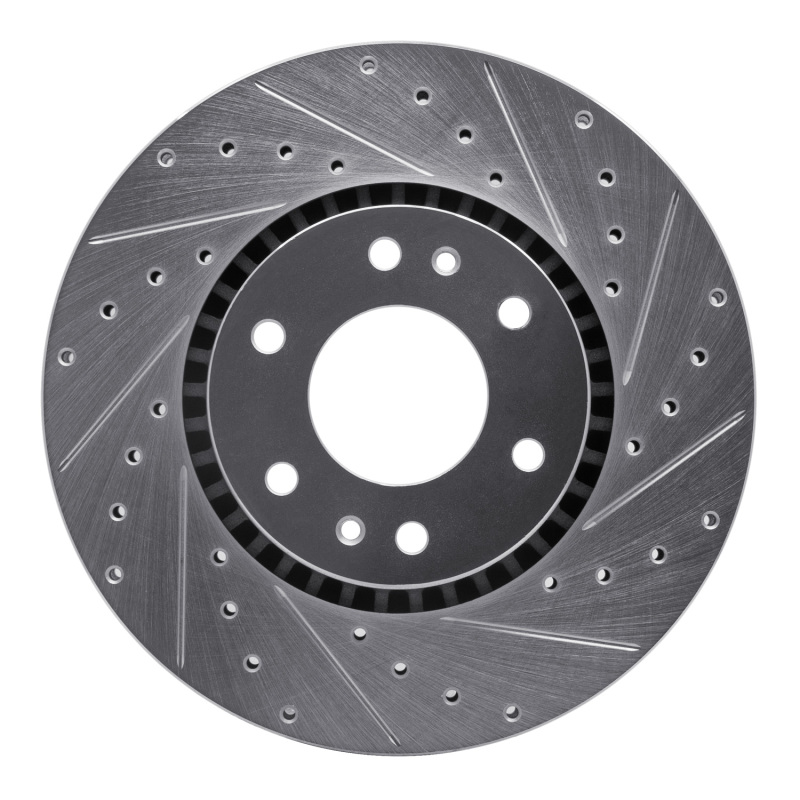 DFC 02-09 Buick Rainier Front Right Drilled & Slotted Silver Brake Rotor
