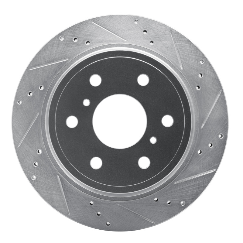 DFC 07-20 Cadillac Escalade Rear Right Drilled & Slotted Silver Brake Rotor