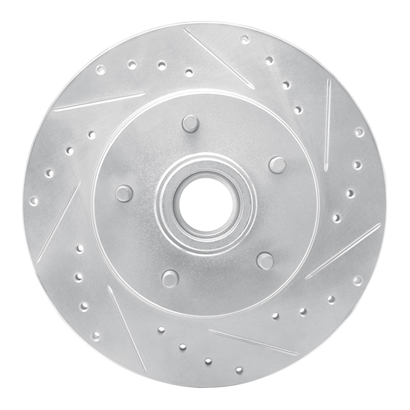 DFC 91-96 Buick Commercial Chassis Front Right Drilled & Slotted Silver Brake Rotor
