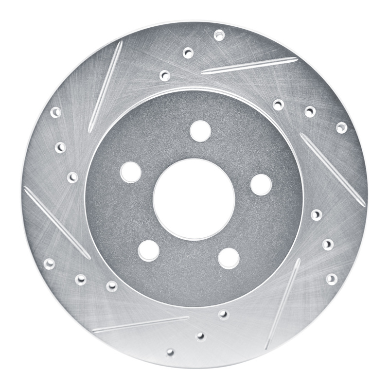 DFC 88-88 Pontiac Fiero Front Left/Rear Left Drilled & Slotted Silver Brake Rotor
