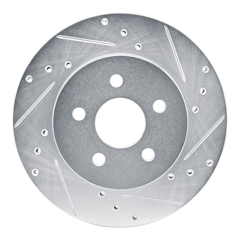 DFC 88-88 Pontiac Fiero Rear Right/Front Right Drilled & Slotted Silver Brake Rotor