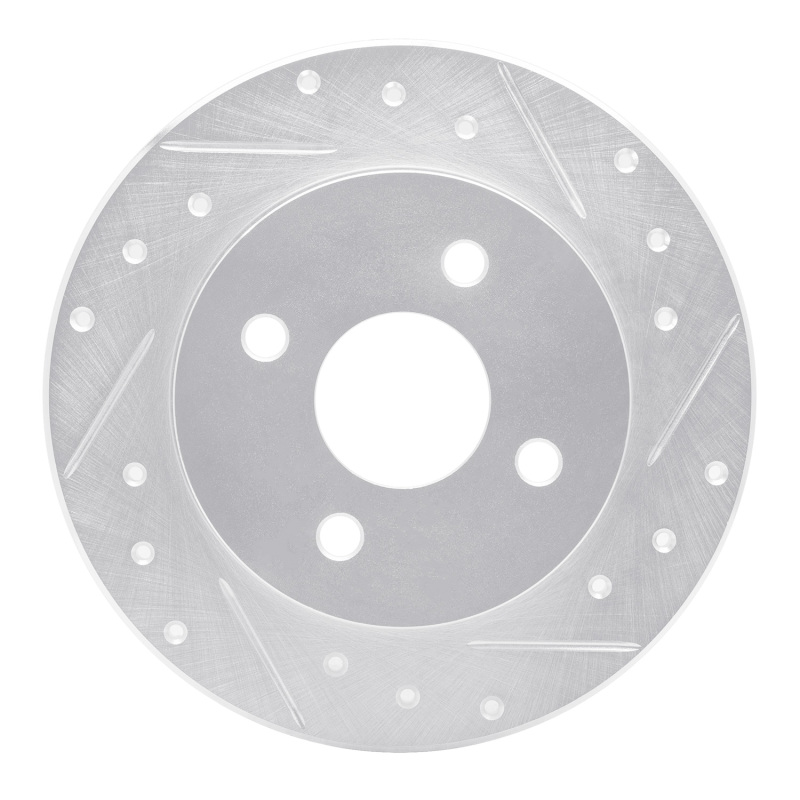 DFC 91-98 Saturn SC Rear Right Drilled & Slotted Silver Brake Rotor