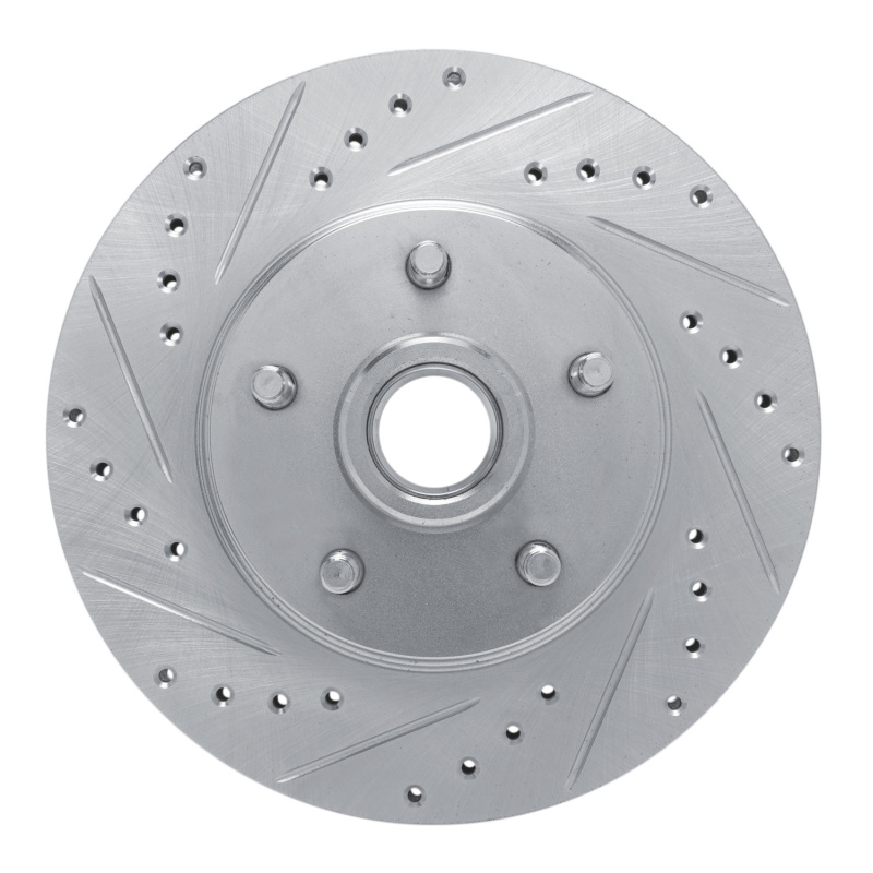 DFC 68-73 Ford Mustang Front Left Drilled & Slotted Silver Brake Rotor