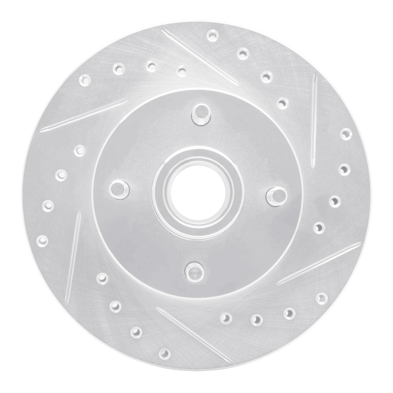 DFC 78-93 Ford Fairmont Front Right Drilled & Slotted Silver Brake Rotor