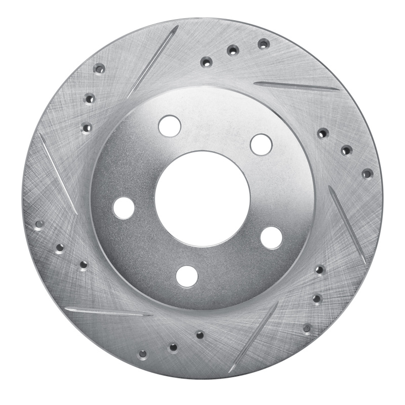 DFC 86-92 Ford Taurus (Excl SHO) Rear Left/Front Left Drilled & Slotted Silver Brake Rotor
