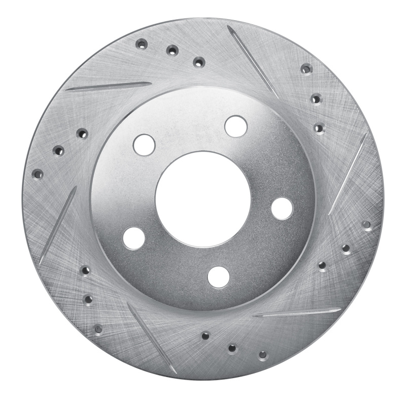 DFC 86-92 Ford Taurus SHO Rear Right/Front Right Drilled & Slotted Silver Brake Rotor