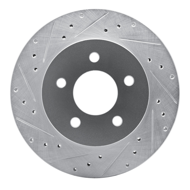DFC 82-90 Ford Mustang Rear Left Drilled & Slotted Silver Brake Rotor