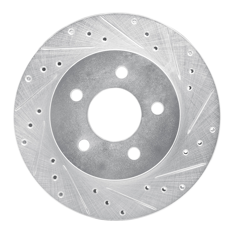 DFC 82-90 Ford Mustang Rear Right Drilled & Slotted Silver Brake Rotor