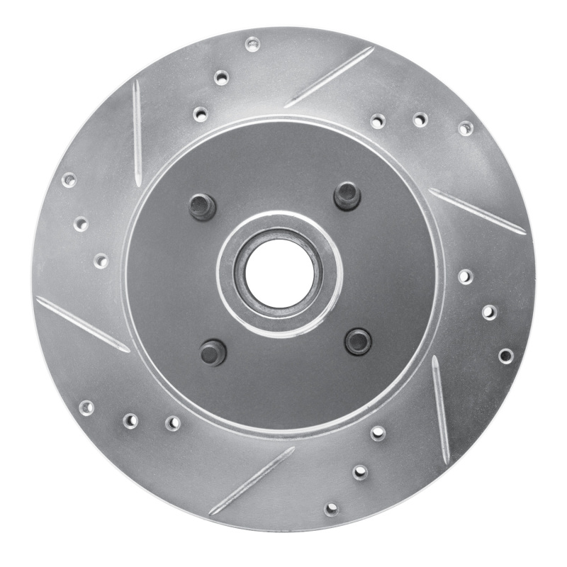 DFC 87-93 Ford Mustang Front Left Drilled & Slotted Silver Brake Rotor