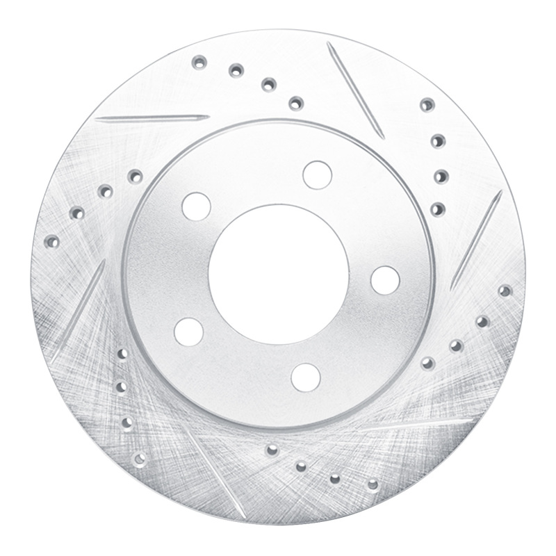 DFC 70-93 Ford Taurus (Excl SHO) Front Right Drilled & Slotted Silver Brake Rotor