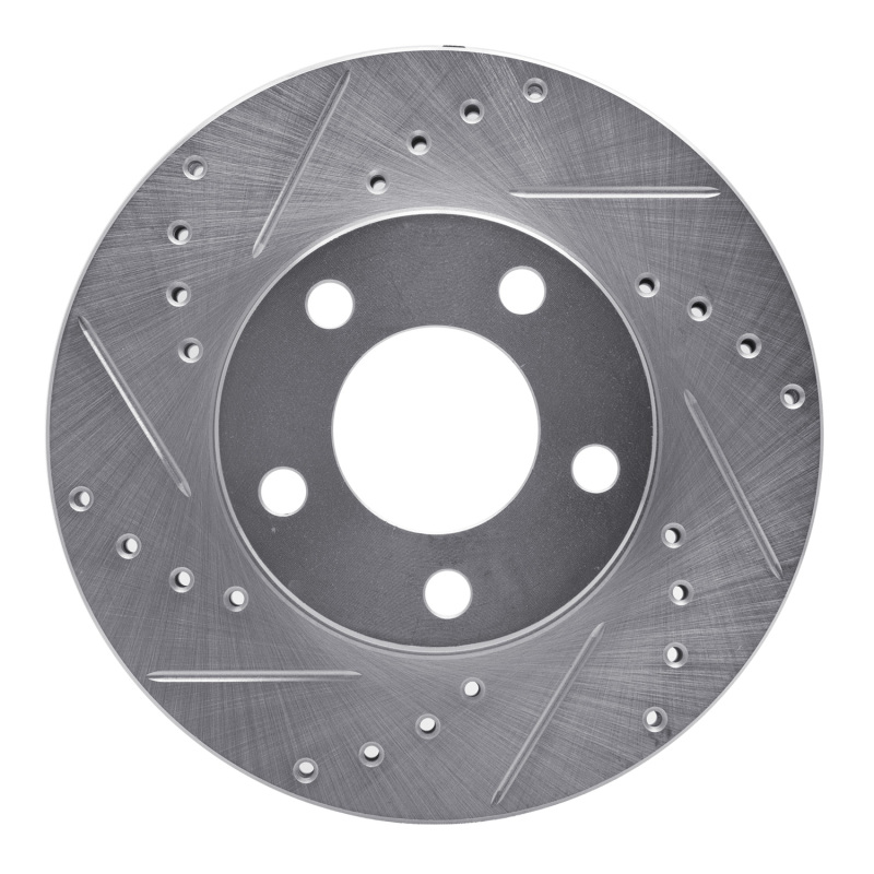 DFC 94-04 Ford Mustang Front Left Drilled & Slotted Silver Brake Rotor