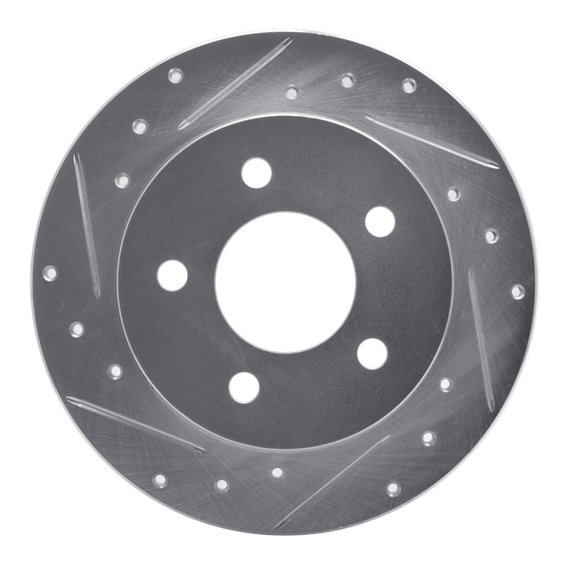DFC 94-04 Ford Mustang Rear Left Drilled & Slotted Silver Brake Rotor