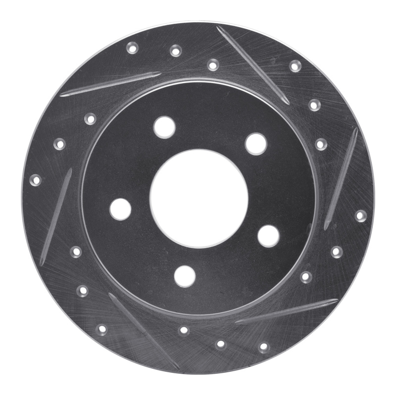 DFC 94-04 Ford Mustang Rear Right Drilled & Slotted Silver Brake Rotor