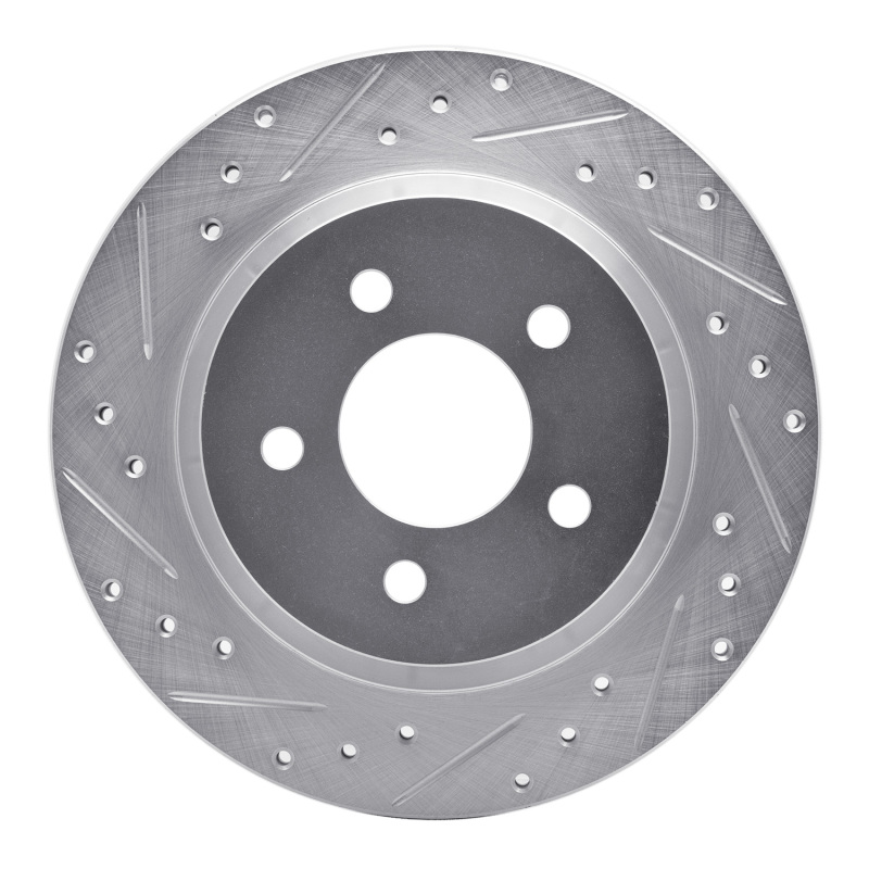 DFC 94-04 Ford Mustang Rear Left Drilled & Slotted Silver Brake Rotor