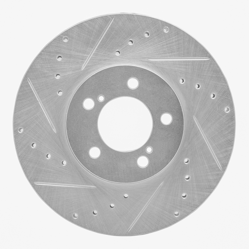 DFC 93-07 Ford Taurus (Excl SHO) Front Left Drilled & Slotted Silver Brake Rotor