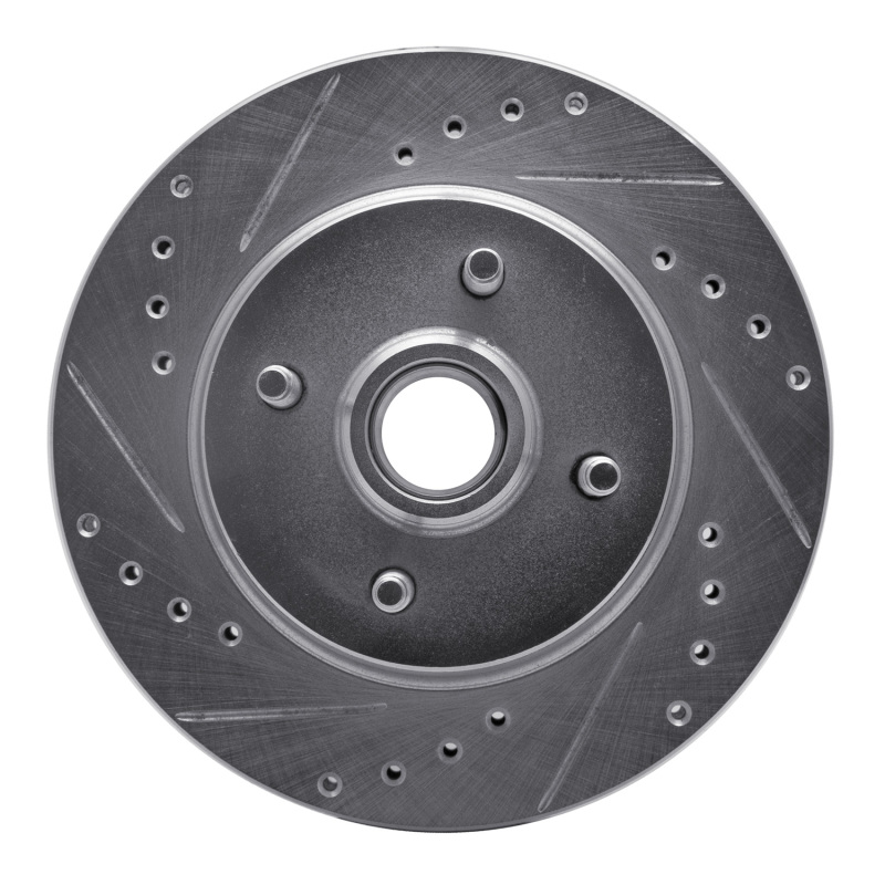 DFC 93-93 Ford Mustang Front Left Drilled & Slotted Silver Brake Rotor