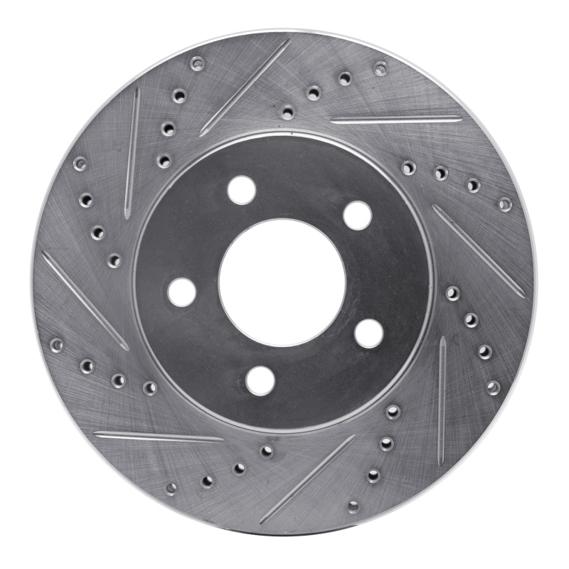 DFC 05-10 Ford Mustang Front Left Drilled & Slotted Silver Brake Rotor