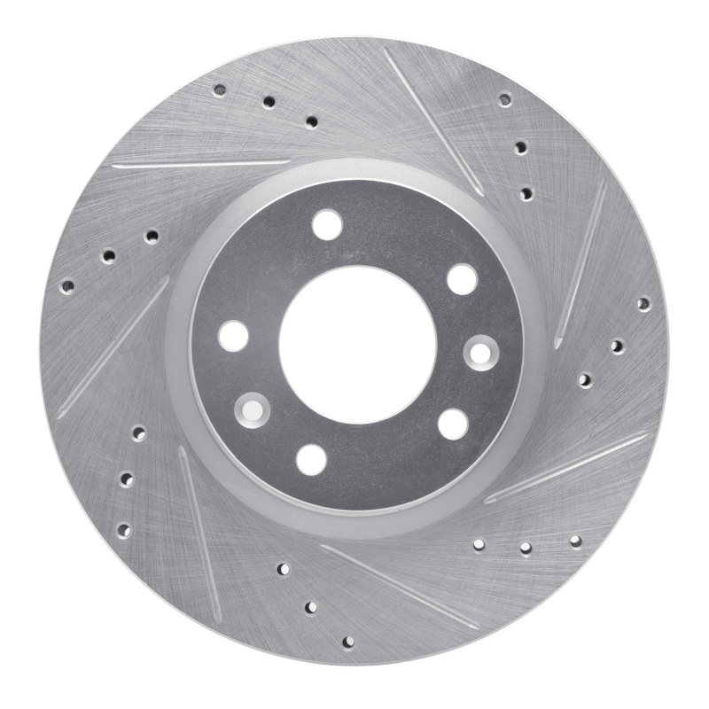 DFC 06-13 Ford Fusion Front Right Drilled & Slotted Silver Brake Rotor