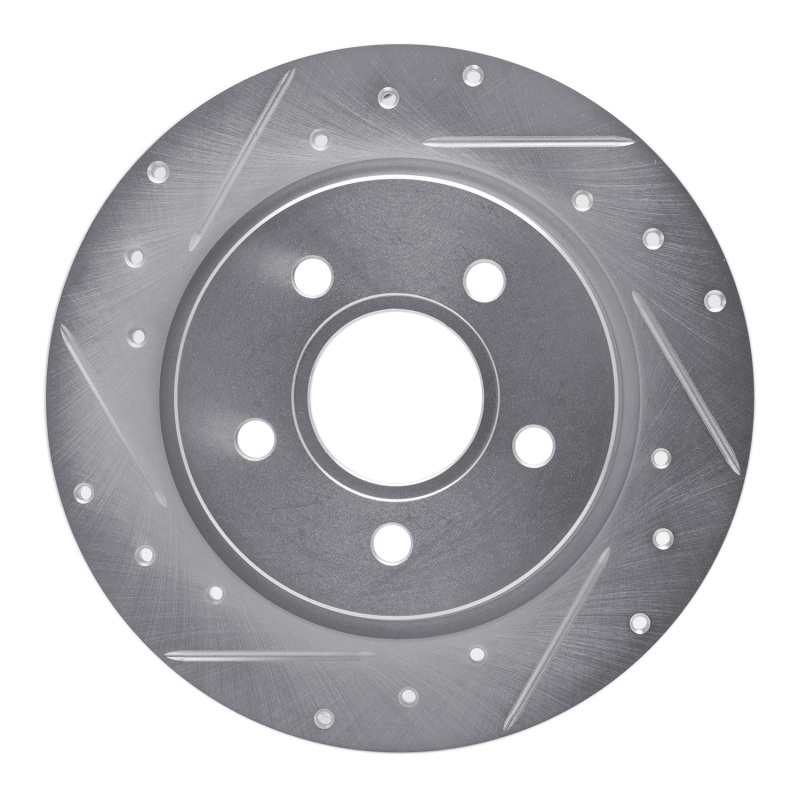 DFC 12-18 Ford Focus Rear Left Drilled & Slotted Silver Brake Rotor