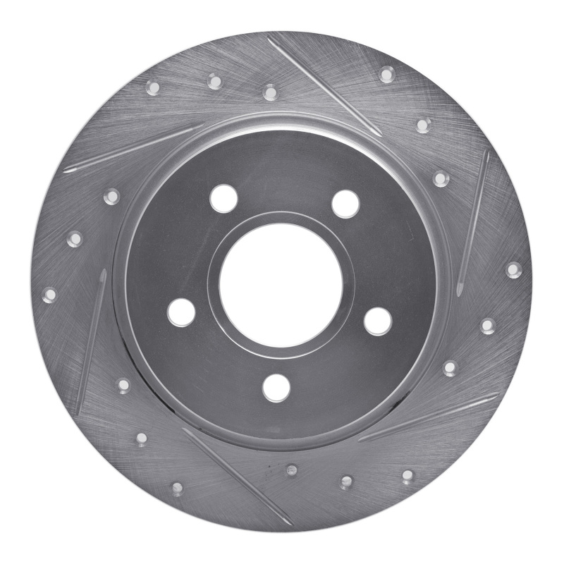 DFC 12-18 Ford Focus Rear Right Drilled & Slotted Silver Brake Rotor