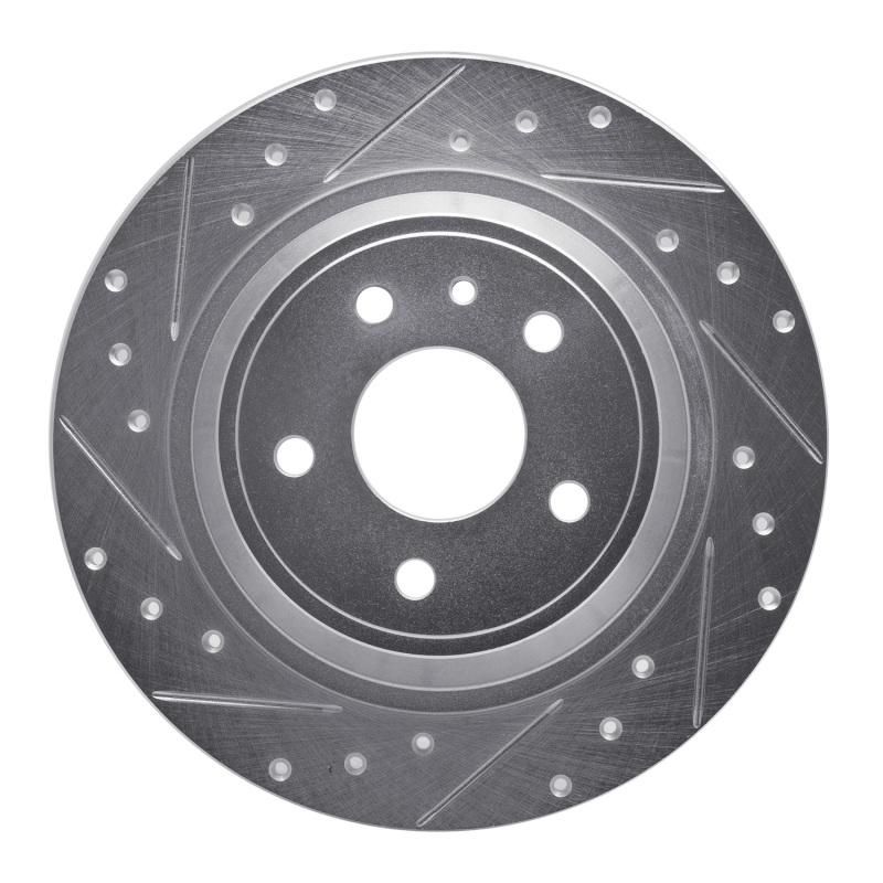 DFC 13-20 Ford Special Service Police Sedan Rear Left Drilled & Slotted Silver Brake Rotor