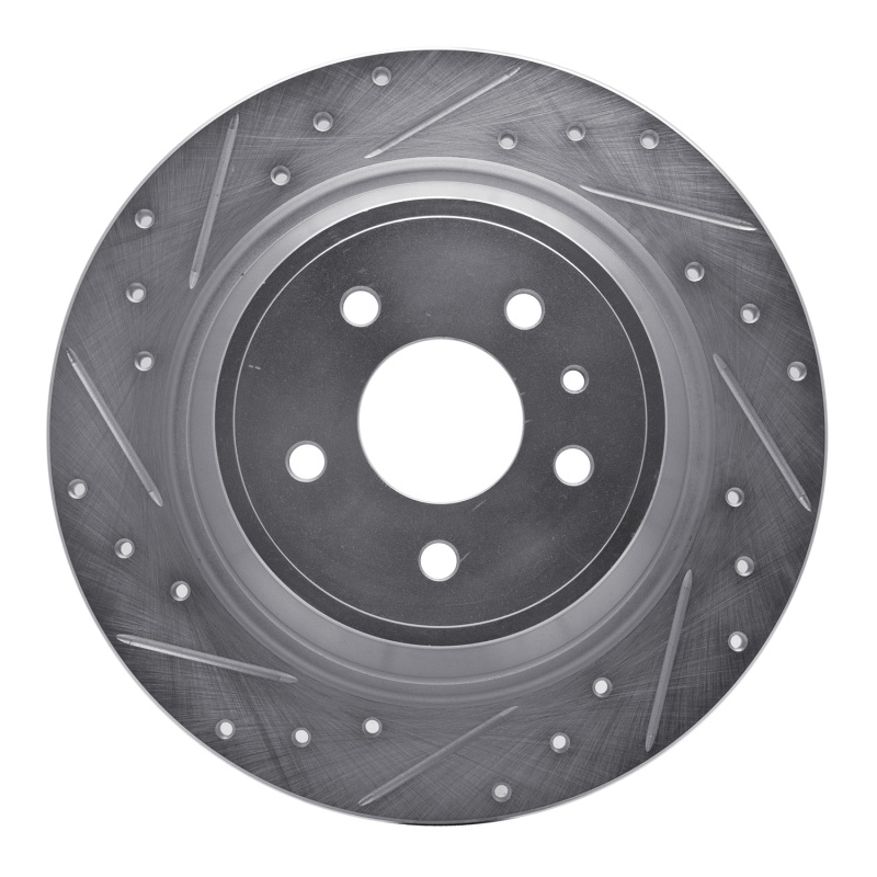 DFC 13-20 Ford Escape Rear Left Drilled & Slotted Silver Brake Rotor