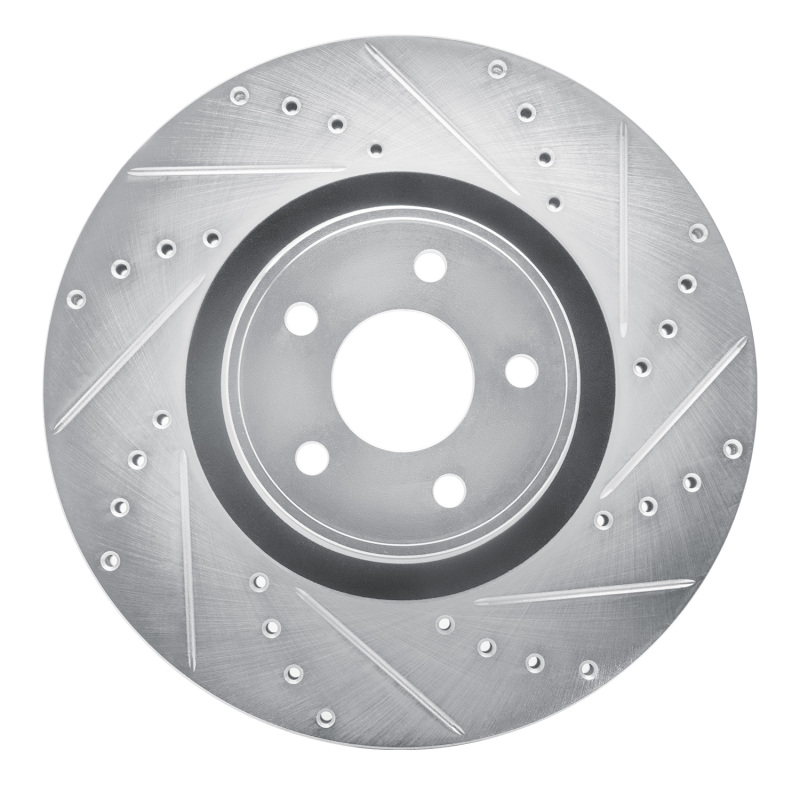 DFC 14-19 Ford Focus Front Right Drilled & Slotted Silver Brake Rotor