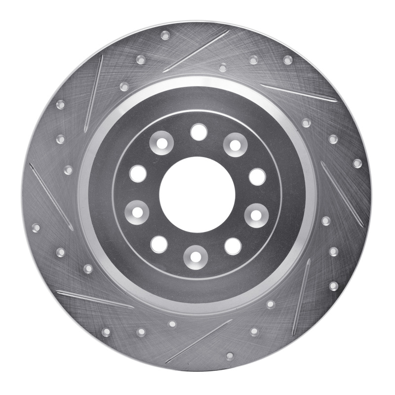 DFC 05-19 Ford Flex Rear Left Drilled & Slotted Silver Brake Rotor