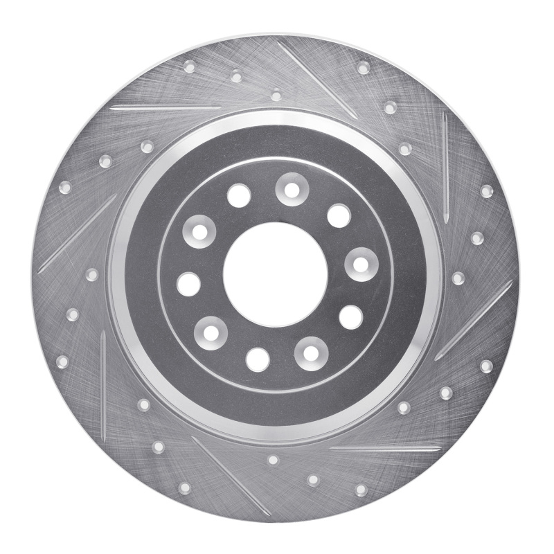 DFC 05-19 Ford Freestyle Rear Right Drilled & Slotted Silver Brake Rotor