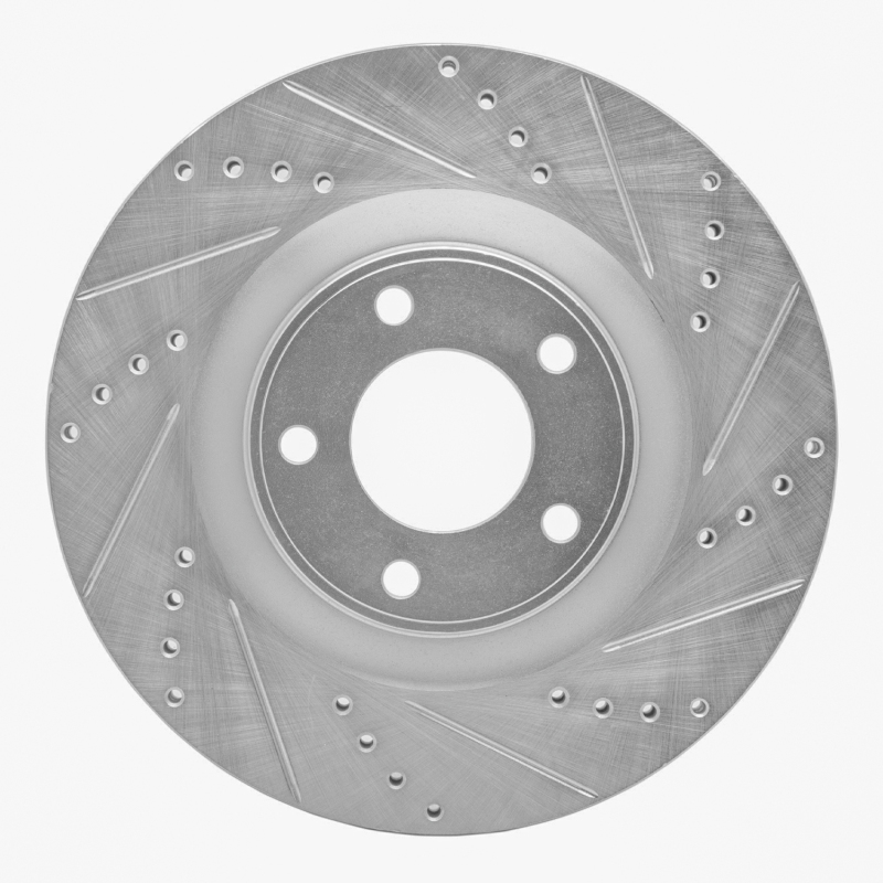 DFC 07-15 Ford Edge Front Right Drilled & Slotted Silver Brake Rotor