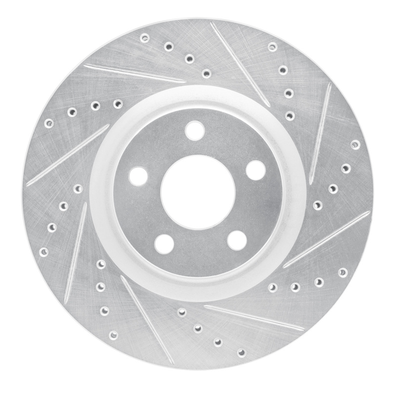 DFC 15-20 Ford Police Responder Hybrid Front Right Drilled & Slotted Silver Brake Rotor