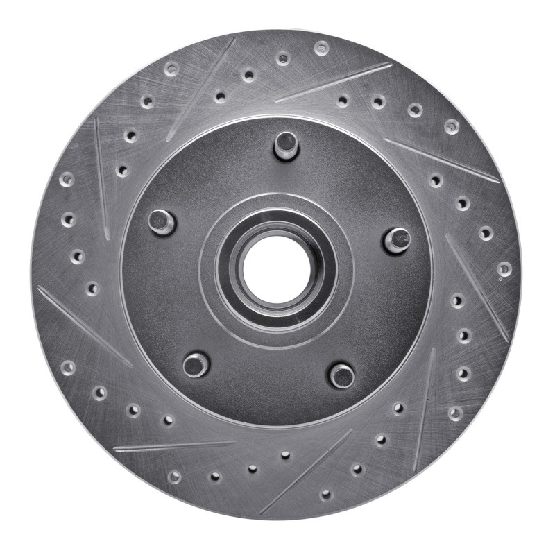 DFC 73-93 Ford E-100 Econoline Front Left Drilled & Slotted Silver Brake Rotor