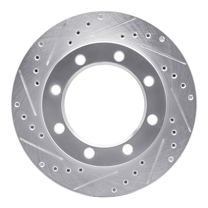 DFC 80-94 Ford F-250 4WD (Excl Super Duty) Front Left Drilled & Slotted Silver Brake Rotor