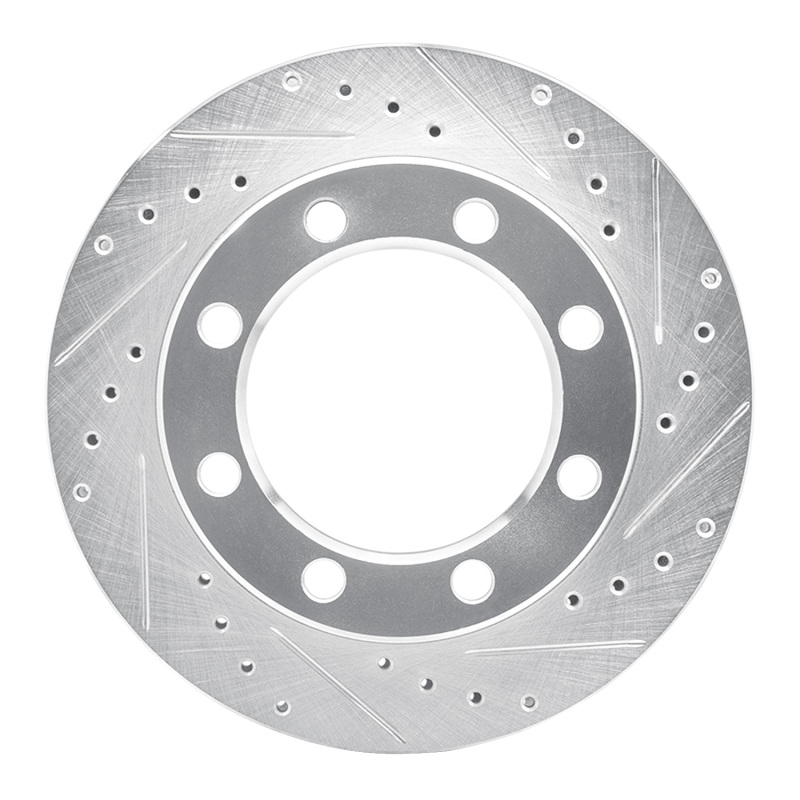 DFC 80-94 Ford F-350 4WD (Excl Super Duty) Front Right Drilled & Slotted Silver Brake Rotor