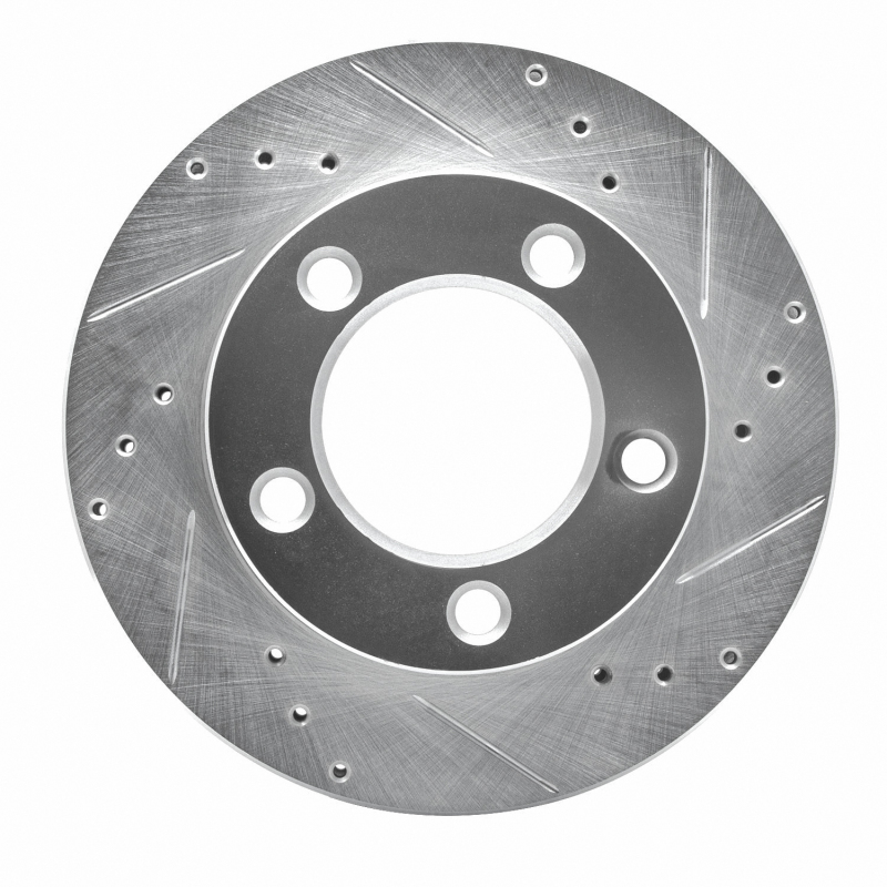 DFC 76-93 Ford F-150 4WD Front Right Drilled & Slotted Silver Brake Rotor