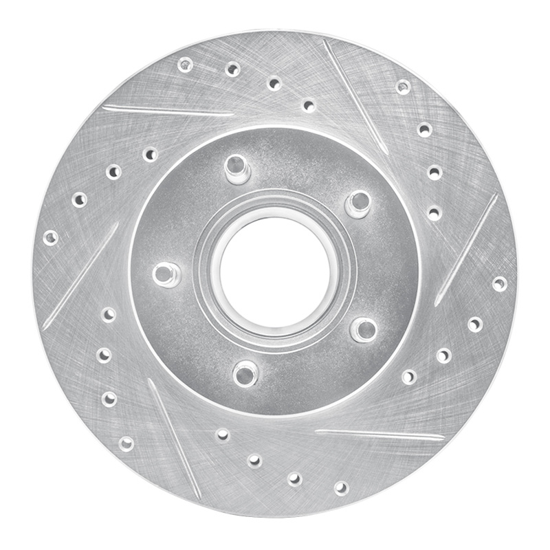 DFC 83-92 Ford Bronco II Front Right Drilled & Slotted Silver Brake Rotor