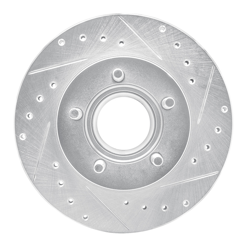 DFC 90-94 Ford Bronco II Front Right Drilled & Slotted Silver Brake Rotor