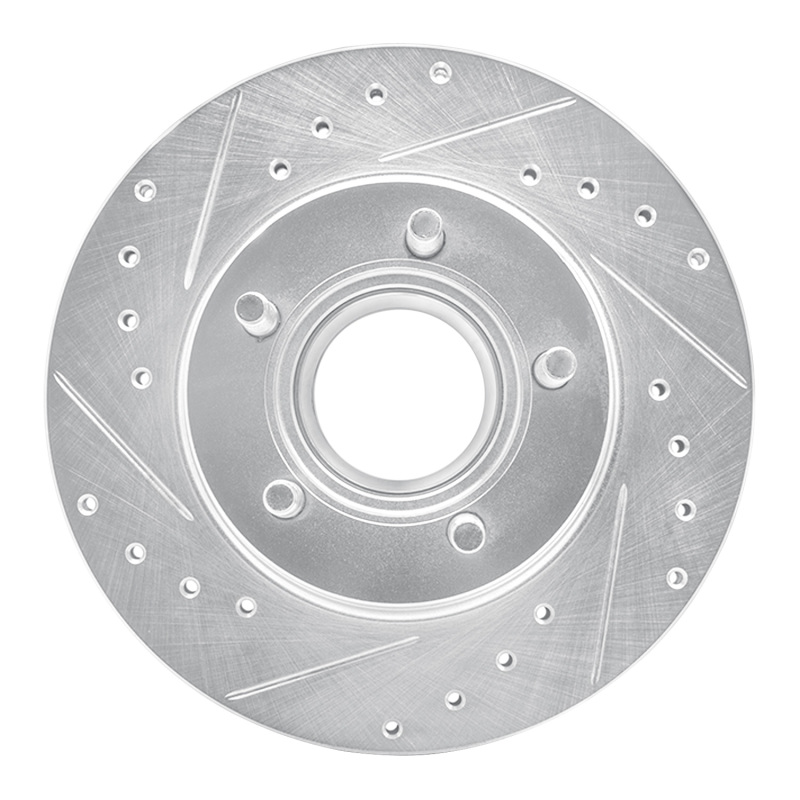 DFC 93-94 Ford Explorer Front Left Drilled & Slotted Silver Brake Rotor