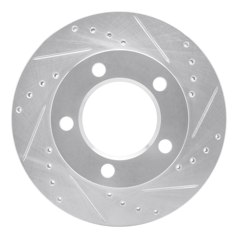 DFC 94-96 Ford Bronco Front Right Drilled & Slotted Silver Brake Rotor
