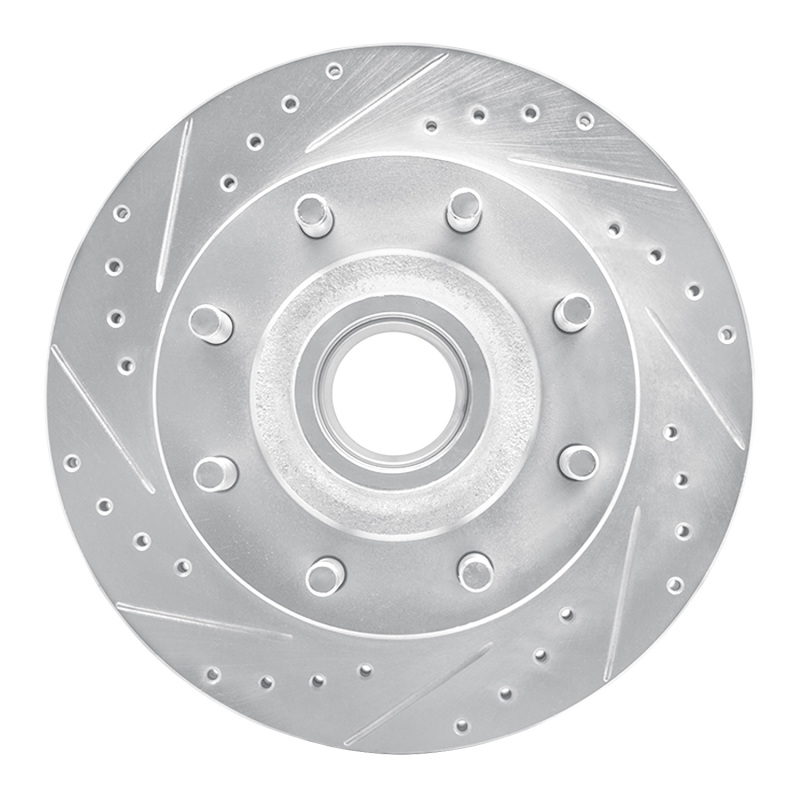 DFC 95-04 Ford E-350 Super Duty Front Left Drilled & Slotted Silver Brake Rotor
