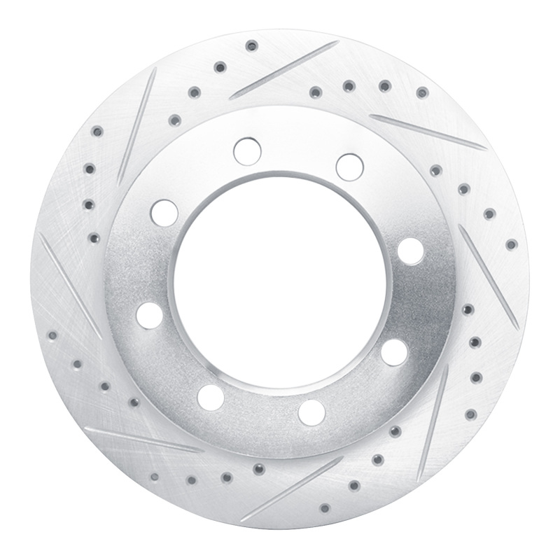 DFC 95-99 Ford F-250 4WD (Excl Super Duty) Front Left Drilled & Slotted Silver Brake Rotor
