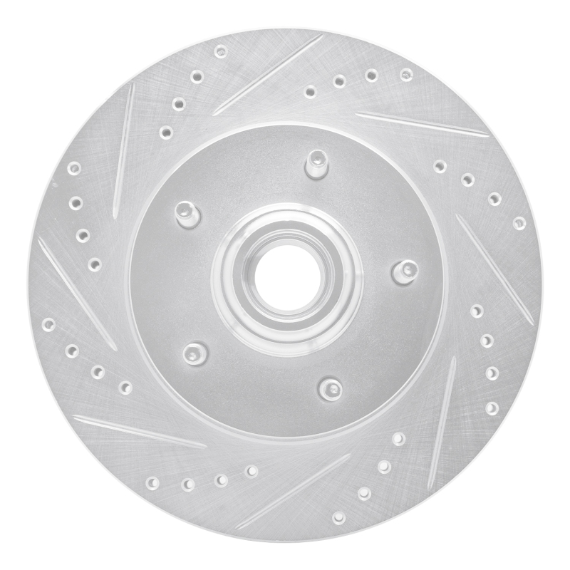 DFC 97-99 Ford F-150 RWD Front Left Drilled & Slotted Silver Brake Rotor