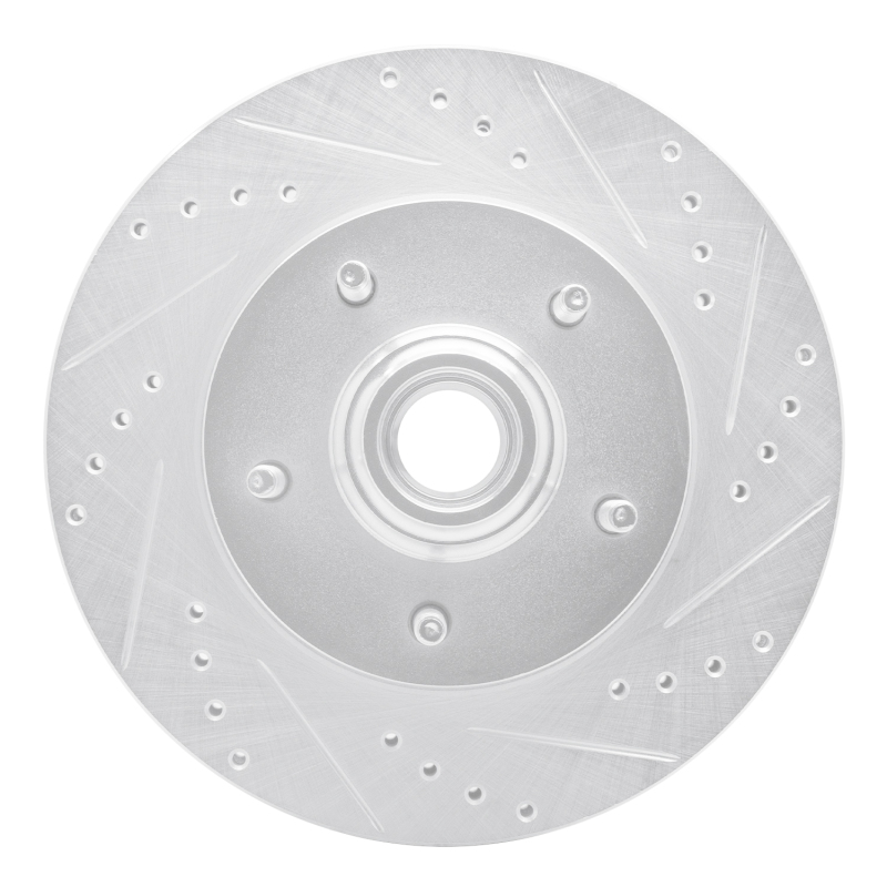 DFC 97-99 Ford F-150 RWD Front Right Drilled & Slotted Silver Brake Rotor